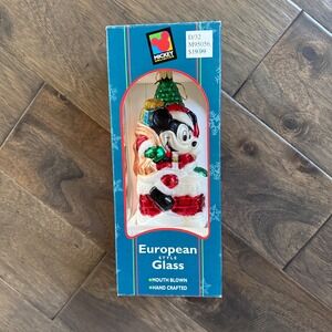 Vintage Mickey Unlimited European‎ Style Glass Christmas Ornament -Mickey Mouse